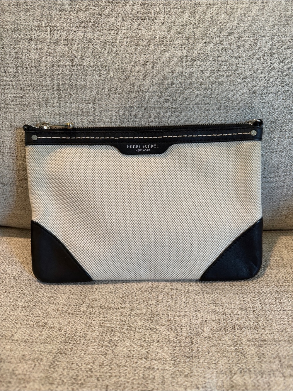 Henri Bendel New York Canvas/Leather Crossbody *No Strap* Clutch